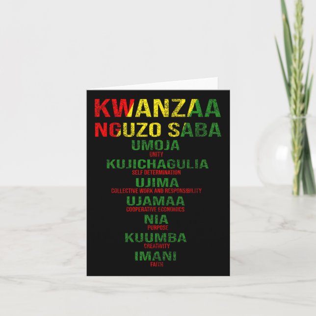 Kwanzaa - Nguzo Saba De Sju Principerna Distress Kort (Framsida)