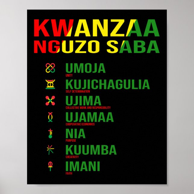 Kwanzaa - Nguzo Saba - de sju principerna Poster (Framsidan)