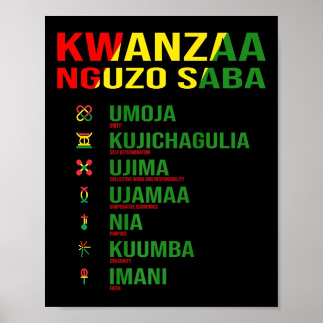 Kwanzaa - Nguzo Saba - de sju principerna Poster (Framsidan)
