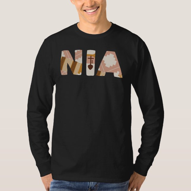 Kwanzaa Nia Black Manar Melanin Women Family Joy C T Shirt (Framsida)