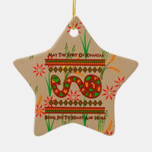Kwanzaa-orm Julgransprydnad Keramik