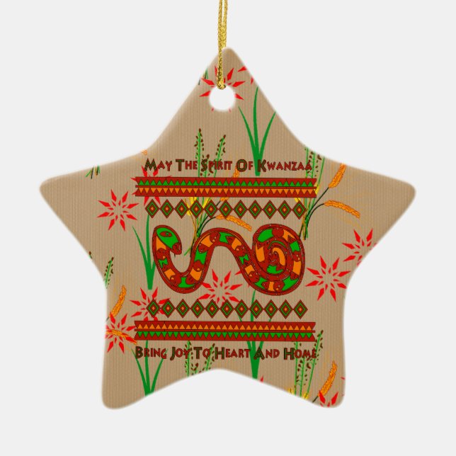 Kwanzaa-orm Julgransprydnad Keramik (Framsidan)