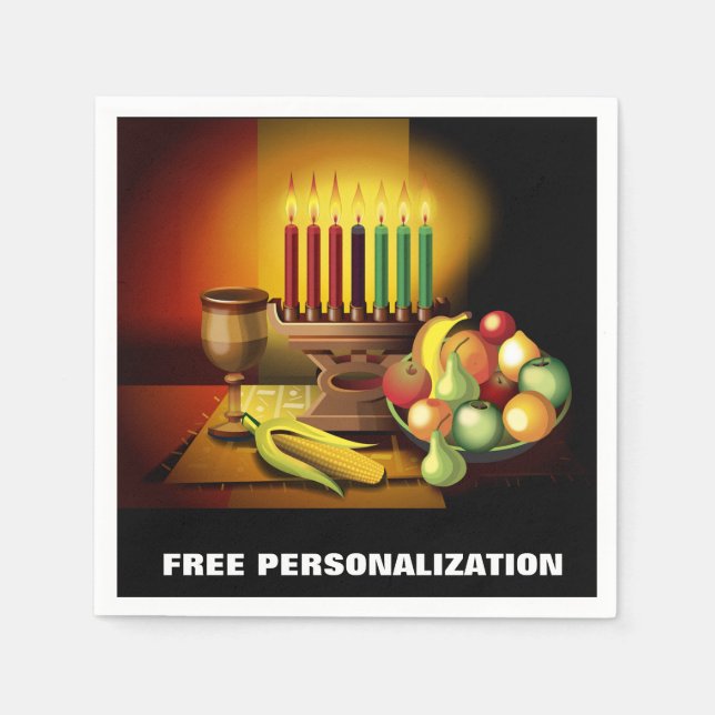 Kwanzaa Pappra Napkins Pappersservett (Framsidan)