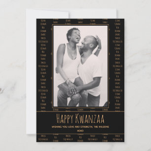 Kwanzaa Principles Black Brown Photo Julkort