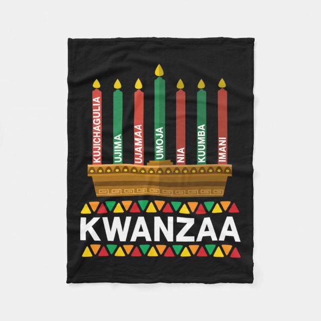 Kwanzaa Principles Kwanzaa Candles Kinara Pan Afri Fleecefilt (Framsidan)