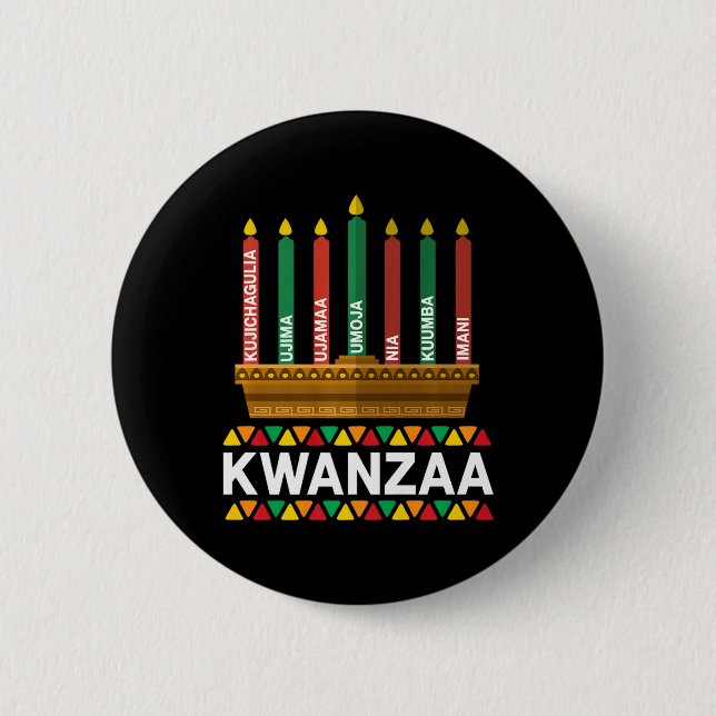 Kwanzaa Principles Kwanzaa Candles Kinara Pan Afri Knapp (Framsida)