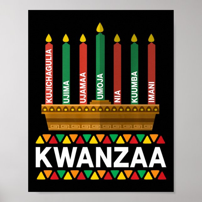 Kwanzaa Principles Kwanzaa Candles Kinara Pan Afri Poster (Framsidan)