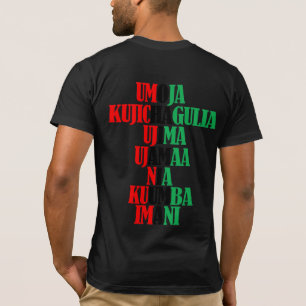 Kwanzaa Principles Red Black Grönt Text T Shirt