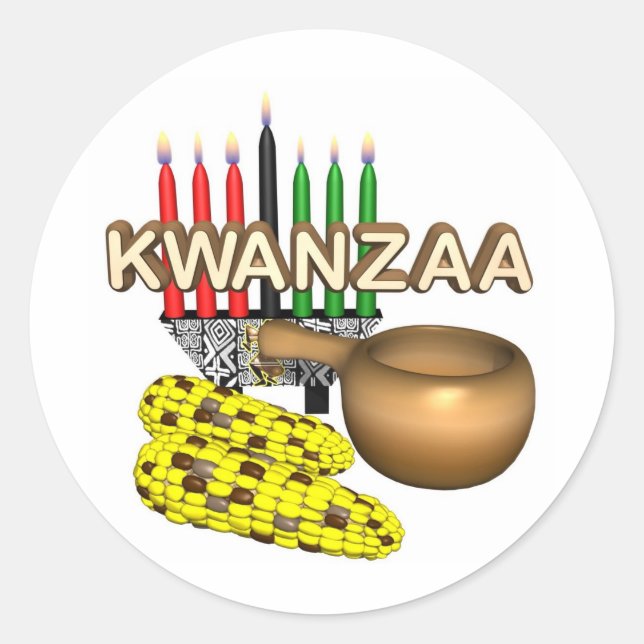 Kwanzaa Purpose Helgdag Runt Klistermärke (Framsida)