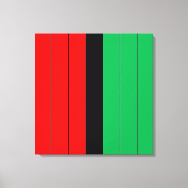 Kwanzaa Red Black Grönt Kinara Stripe Mönster Canvastryck (Framsida)