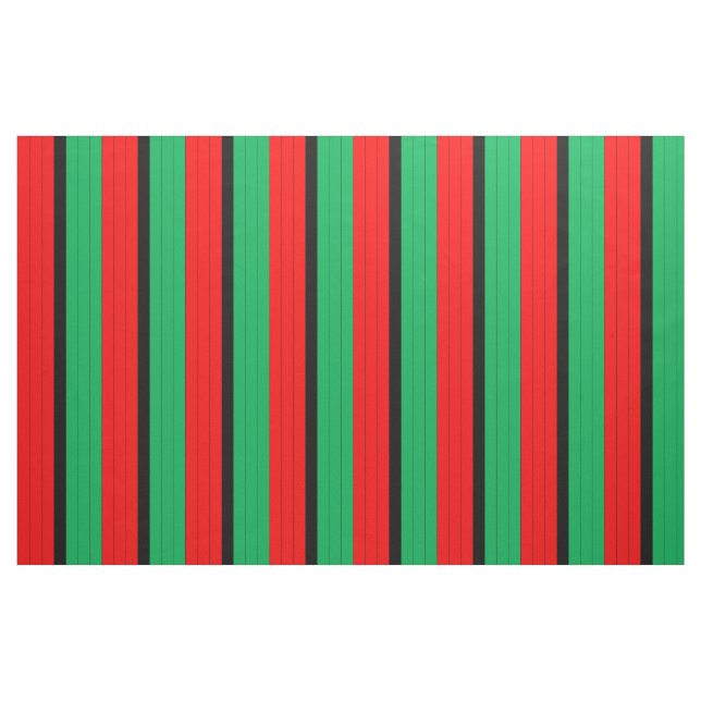 Kwanzaa Red Black Grönt Kinara Stripe Mönster Tyg (Yard)