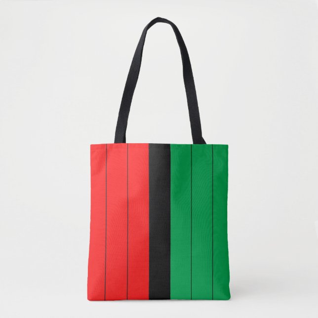Kwanzaa Red Black Grönt Kinara Stripe Mönster Tygkasse (Framsida)