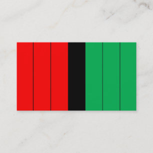 Kwanzaa Red Black Grönt Kinara Stripe Mönster Visitkort