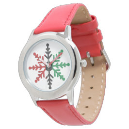 Kwanzaa Red Black Grönt Kinara Stripe Snowflake W Armbandsur