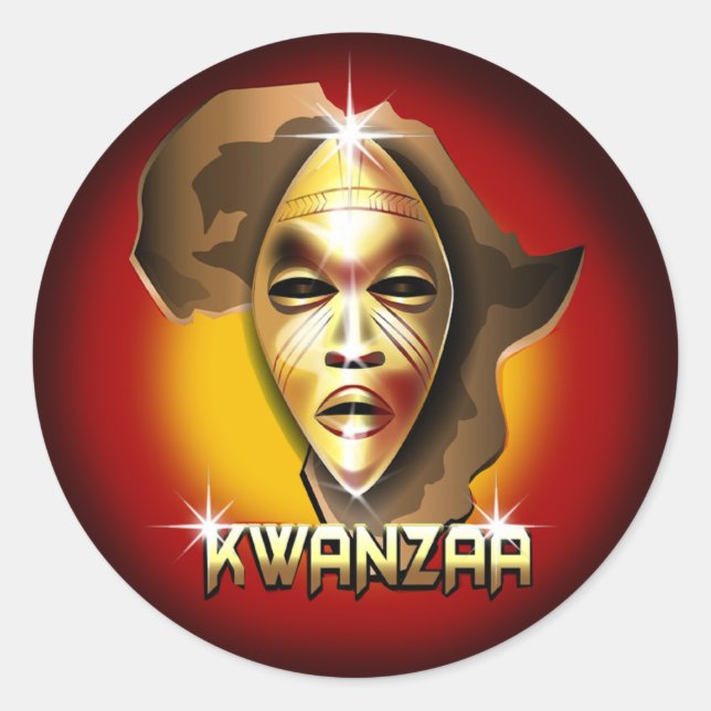 Kwanzaa Runt Klistermärke (Framsida)