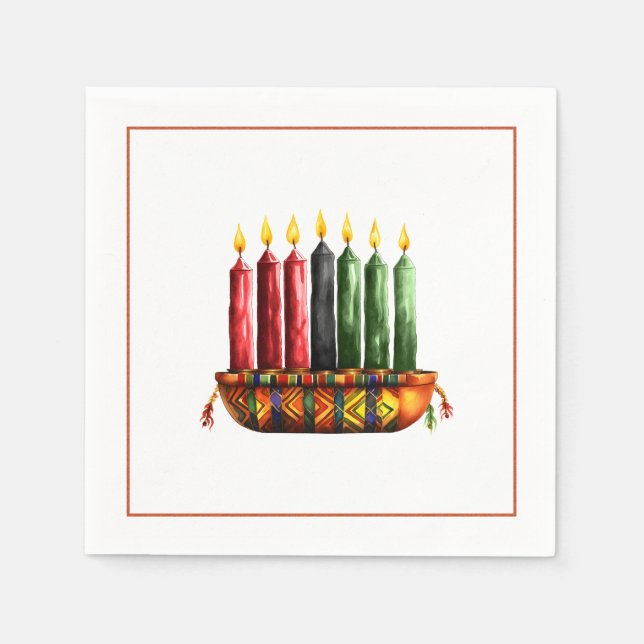 Kwanzaa Seven Candle Pappersservett (Framsidan)