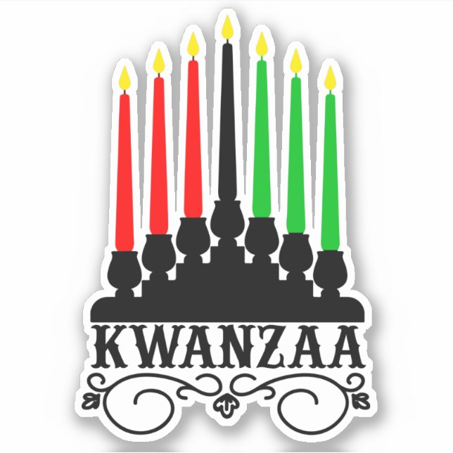Kwanzaa Seven Candles Kiss Klistermärken (Framsida)