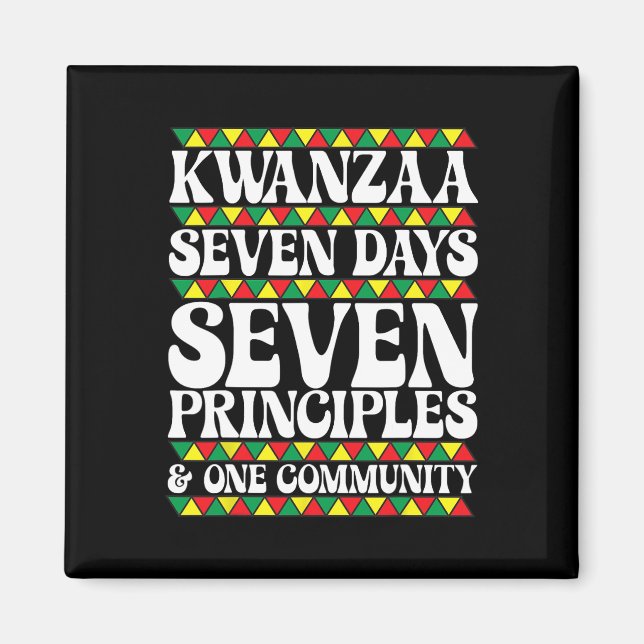 Kwanzaa sju dagar sju principer en gemenskap magnet (Framsidan)