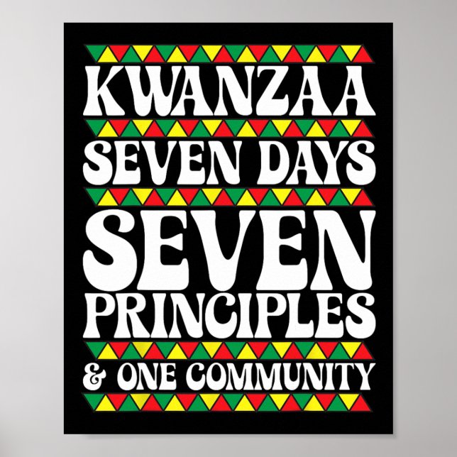 Kwanzaa sju dagar sju principer en gemenskap poster (Framsidan)