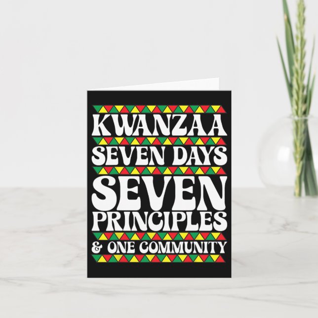 Kwanzaa Sju Dagar Sju Principer Ett Samhälle Kort (Framsida)