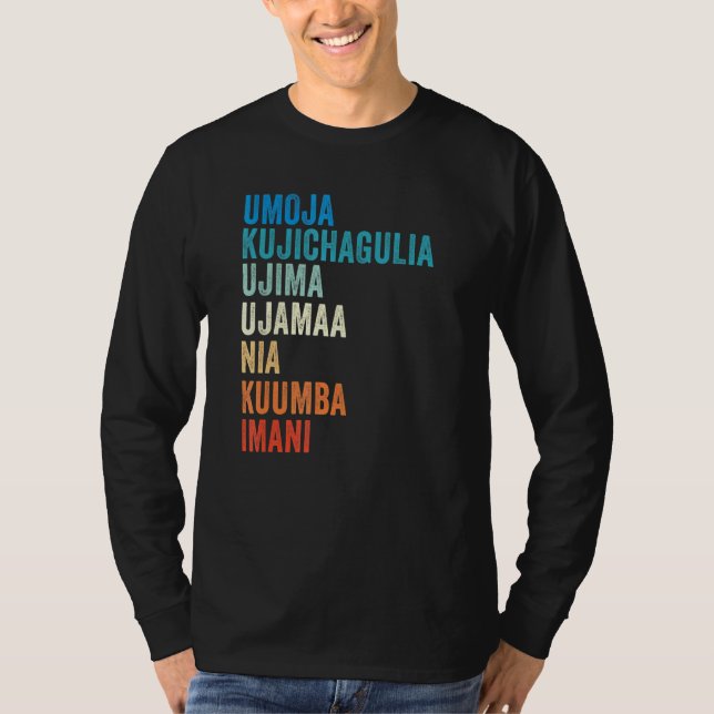 Kwanzaa sju principer 1 t shirt (Framsida)
