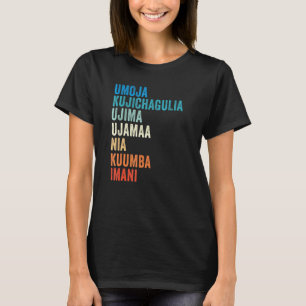 Kwanzaa sju principer 1 t shirt