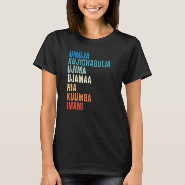 Kwanzaa sju principer 1 t shirt (Framsida)