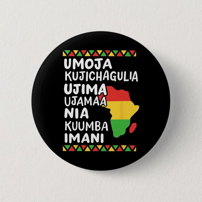 Kwanzaa sju principer Afrikas svarta Pridet Karta  Knapp (Framsida)