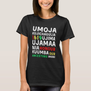 Kwanzaa sju principer Afro American Kwanza Sym T Shirt