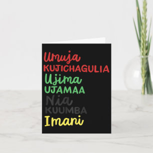 Kwanzaa Sju Principer Afroamerikansk Jul Kort
