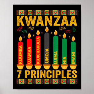 Kwanzaa Sju principer Candles Manar Women Kwanzaa Poster