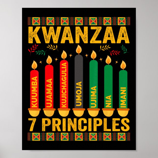 Kwanzaa Sju principer Candles Manar Women Kwanzaa Poster (Framsidan)