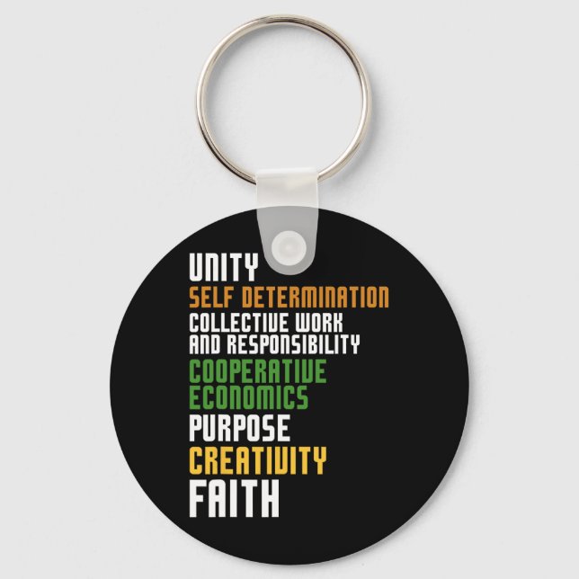 Kwanzaa sju principer Enity Self Determination Nyckelring (Framsida)