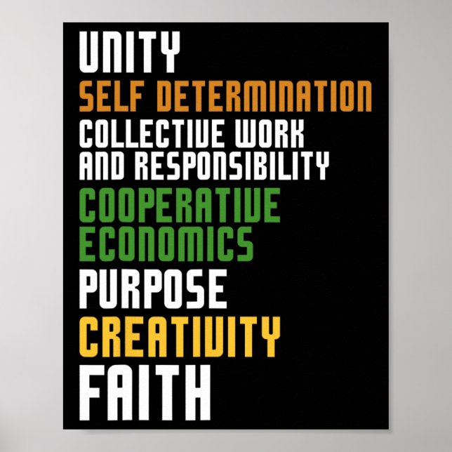 Kwanzaa sju principer Enity Self Determination Poster (Framsidan)