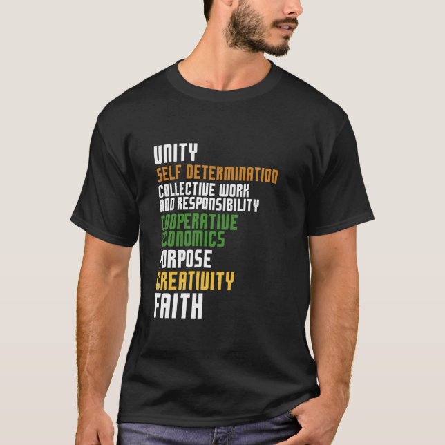 Kwanzaa sju principer Enity Self Determination T Shirt (Framsida)