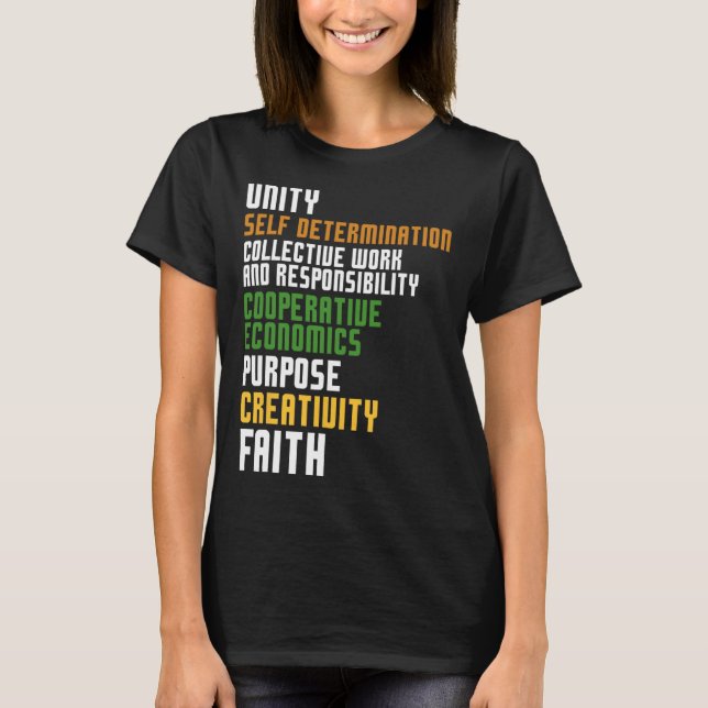 Kwanzaa sju principer Enity Self Determination T Shirt (Framsida)