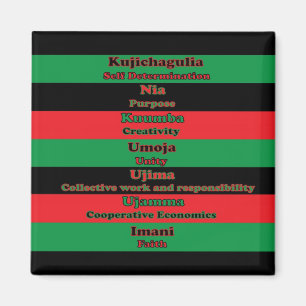Kwanzaa sju principer görar grön röd svart magnet
