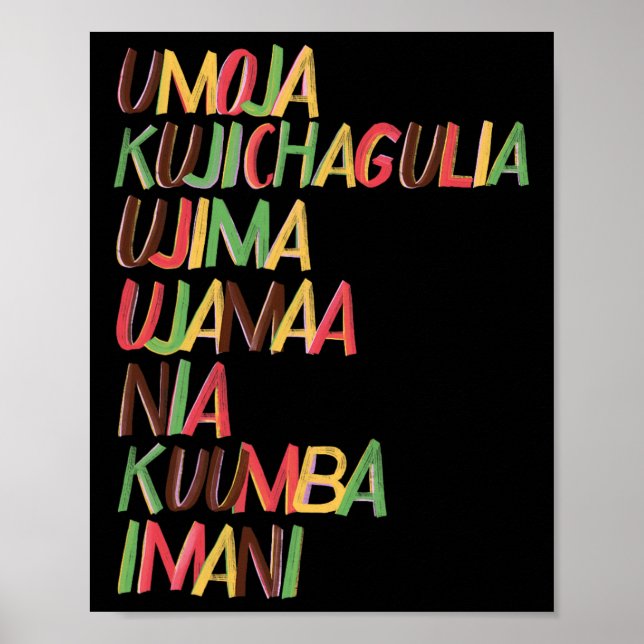 Kwanzaa sju principer poster (Framsidan)