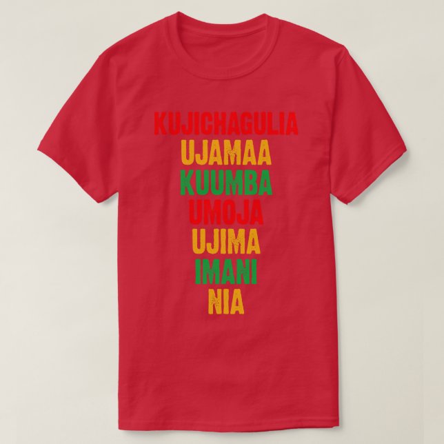 Kwanzaa sju principer t shirt (Design framsida)