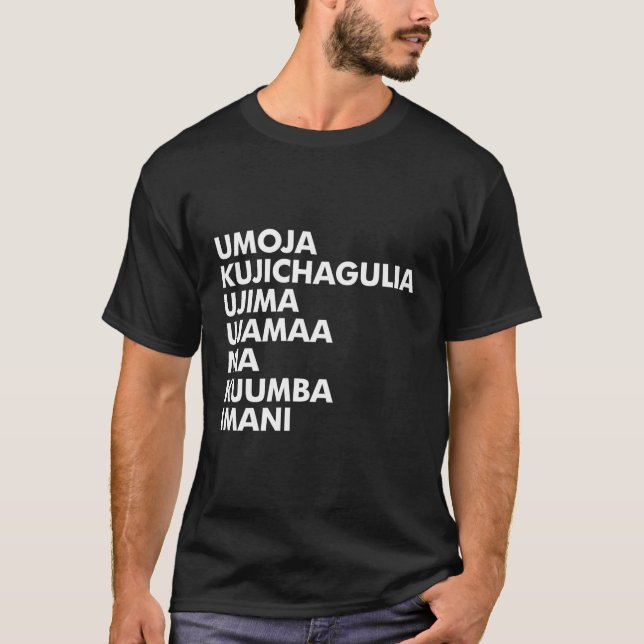 Kwanzaa sju principer t shirt (Framsida)