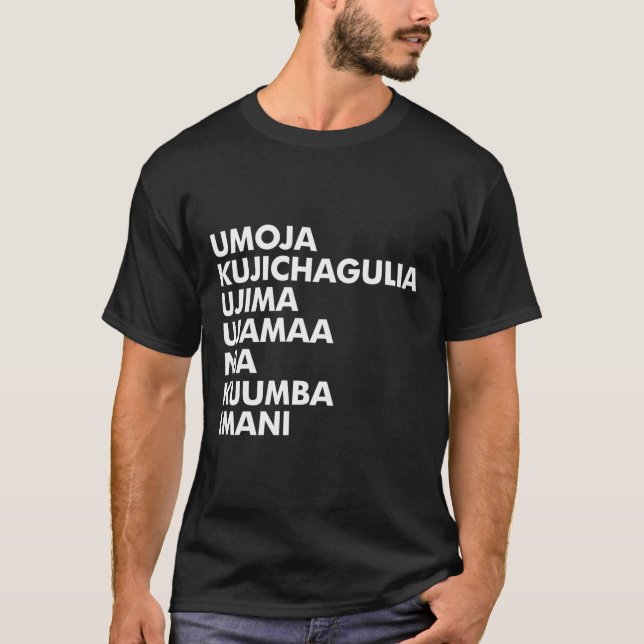 Kwanzaa - sju principer t shirt (Framsida)