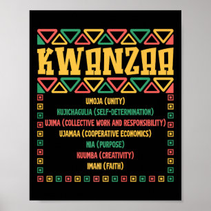Kwanzaa sju principer Umoja Faith Graphic Poster