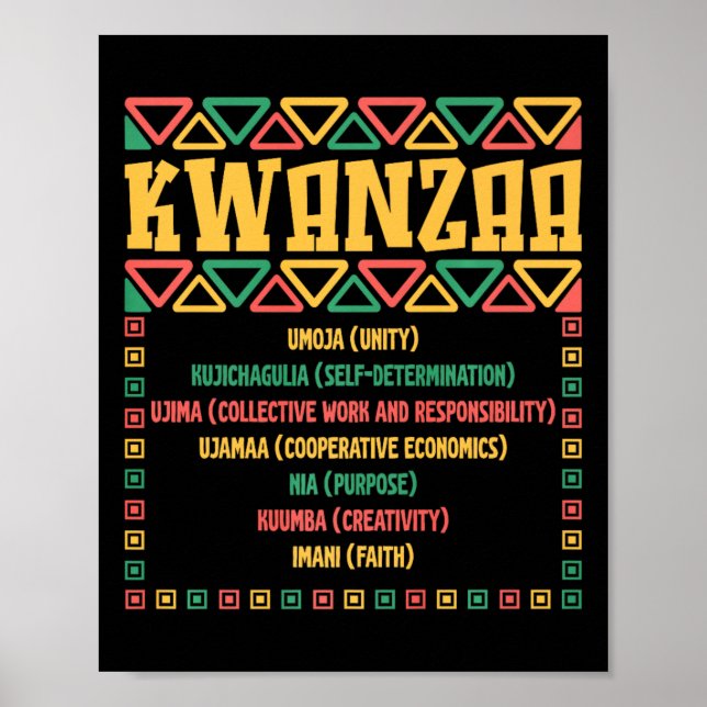 Kwanzaa sju principer Umoja Faith Graphic Poster (Framsidan)