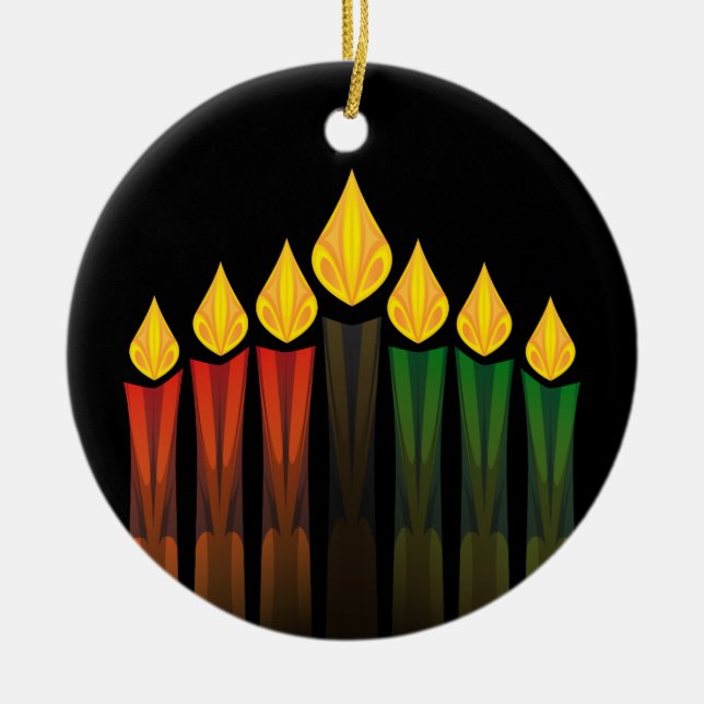 kwanzaa stearinljus julgransprydnad keramik (Framsidan)
