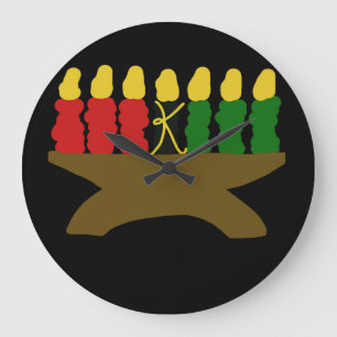Kwanzaa stearinljusdesign stor klocka