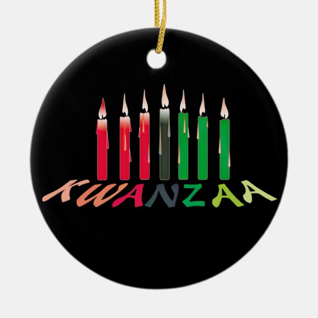 Kwanzaa stearinljusprydnad julgransprydnad keramik (Framsidan)