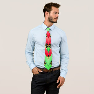 Kwanzaa Ties Red Grönt Black Kente Mönster Slips