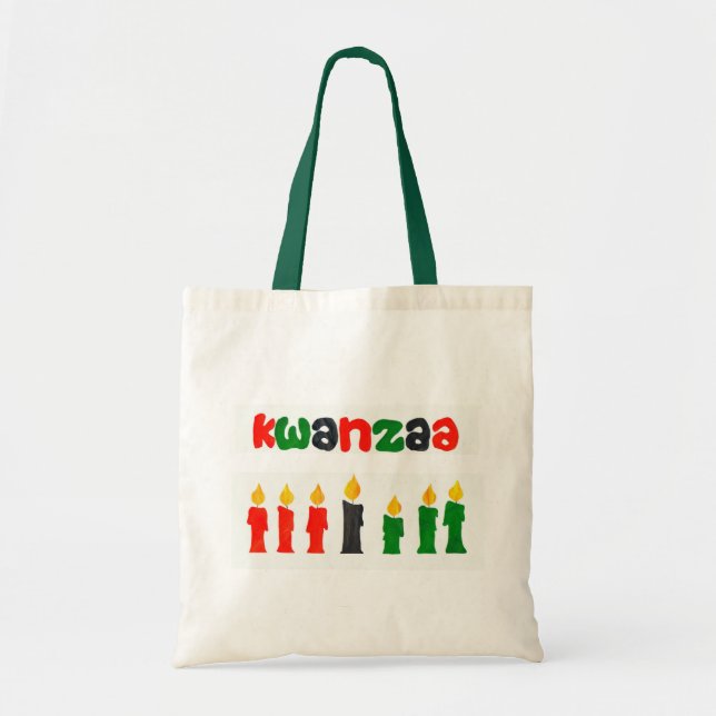 Kwanzaa Tote Bag med ljus Tygkasse (Framsidan)