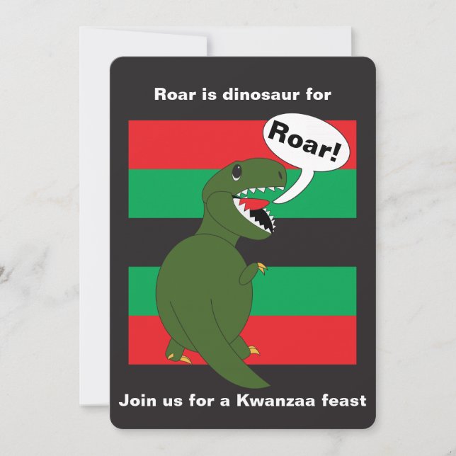 Kwanzaa Tyrannosaurus Rex-Anpassningsbar Inbjudningar (Framsida)