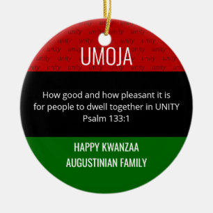 Kwanzaa UMOJA Julgransprydnad Keramik
